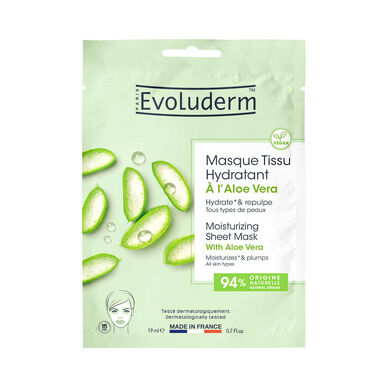 Evoluderm fuktighetsgivende ansiktsmaske i stoff med aloe vera 1 enhet