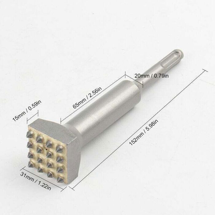 Perforateur Burineur Électrique Marteau Piqueur Outil pour Béton Mur Carrelage Rugosité Surface Argent