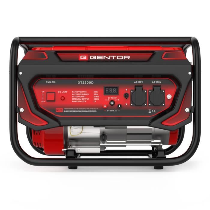Generador - GENTOR - GT2200D - 2200 WATT - 15 l - 65 db - rojo