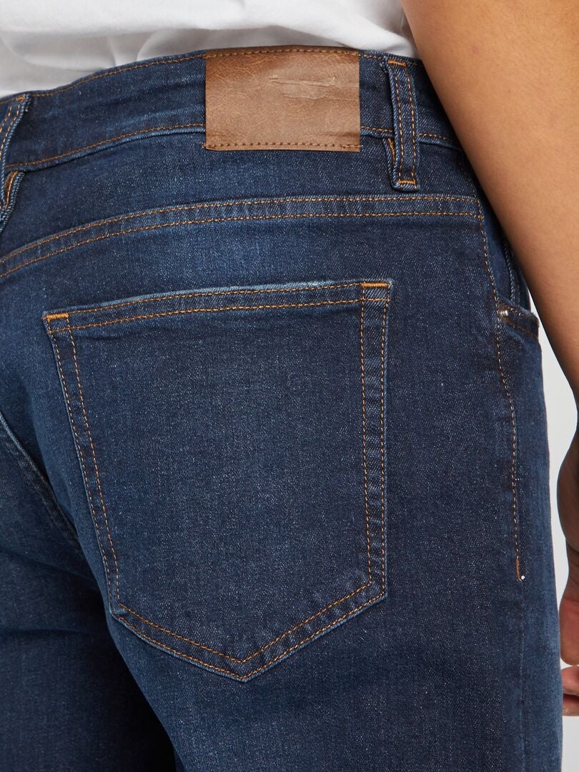 Calça jeans slim com 5 bolsos - AZUL