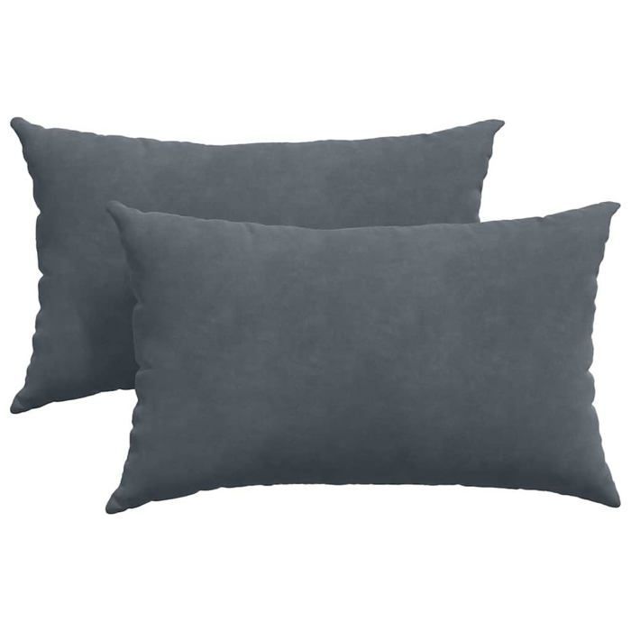 Coussins de canapé en velours - vidaXL - Gris foncé - 50x30 cm - Housses amovibles - Rembourrage polyester