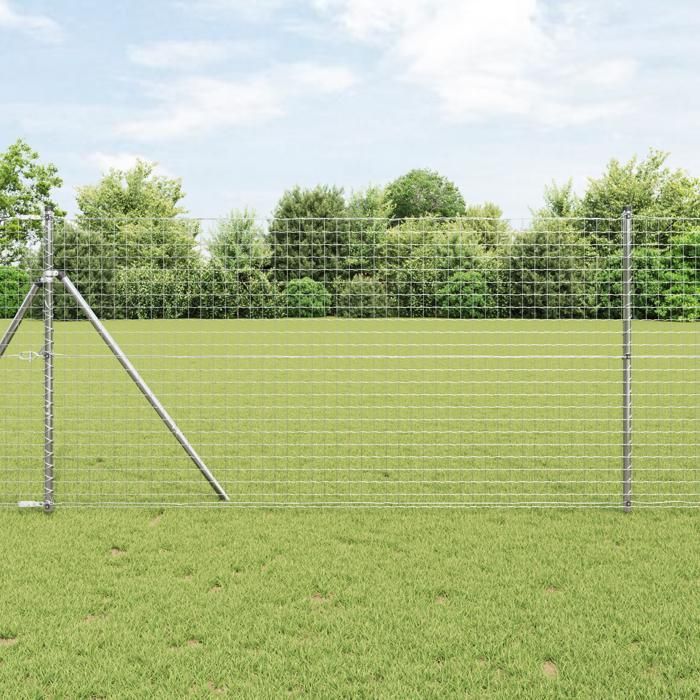 postes para cercas vidaXL, 13 unidades, Ø32 mm, 190 cm, acero galvanizado, 42004229