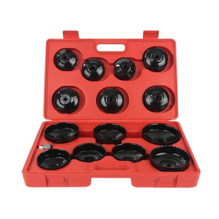 Juego de 14 llaves para filtro de aceite, caja de herramientas, campana de extracción de automóviles