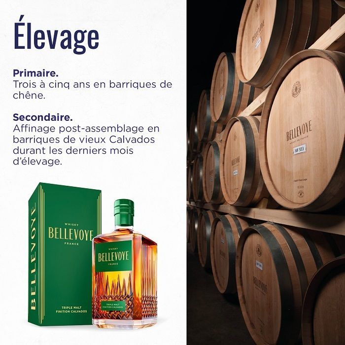 BELLEVOYE - GREEN - Whisky - Triple Malt - Origine: Francia - 43% di alcol - bottiglia da 70 cl