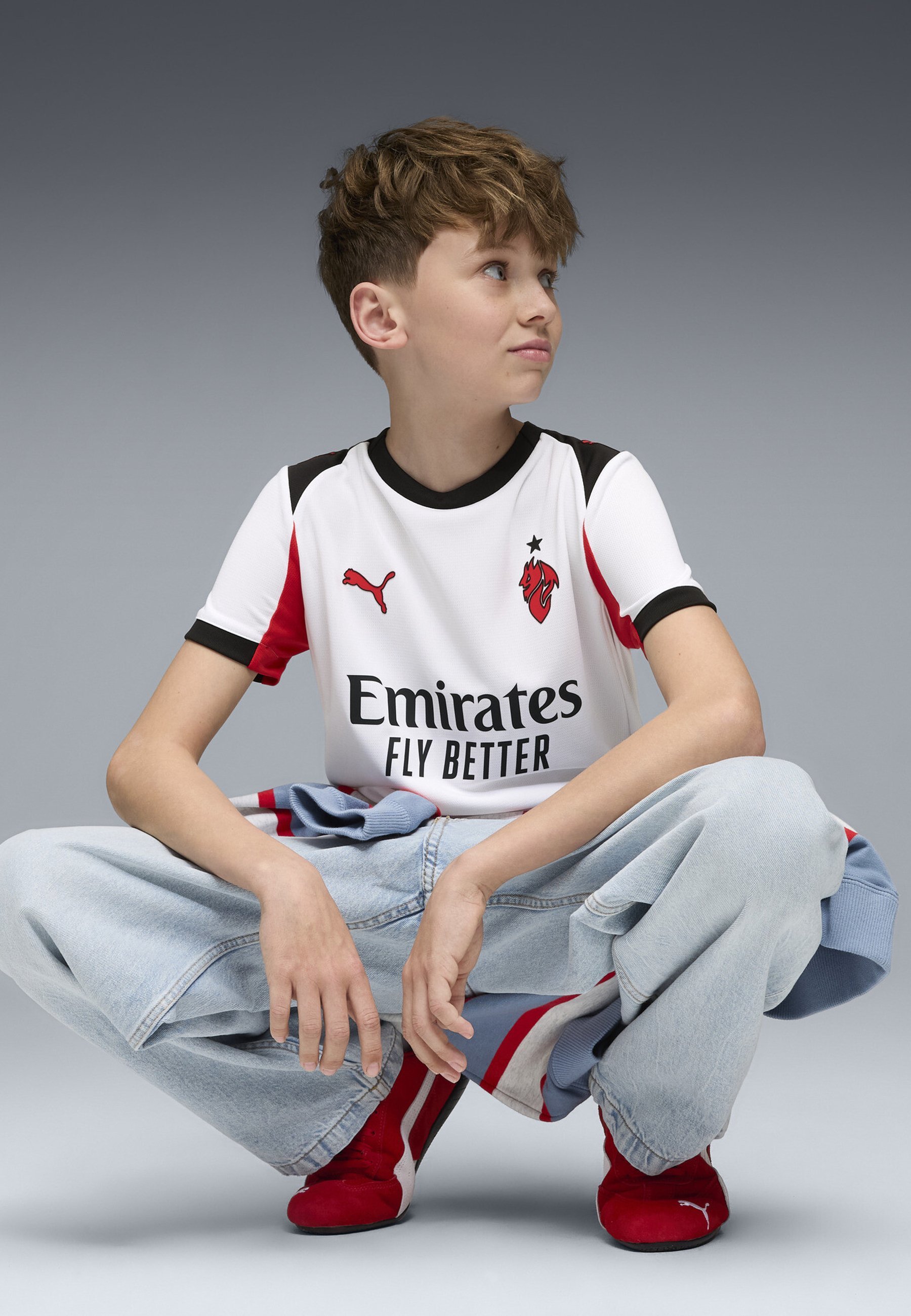 Puma ACM AWAY JERSEY REPLICA JR - Koszulka piłkarska - puma white-for all time red