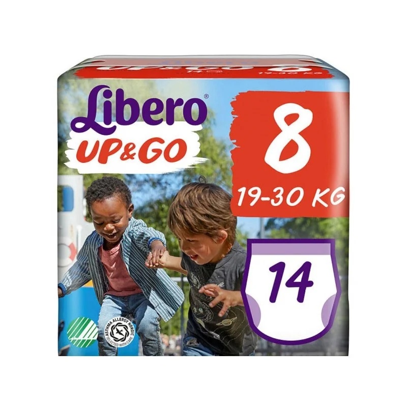 Pañales Libero Up&Go GRATIS 8 tallas 19-30 14 unidades