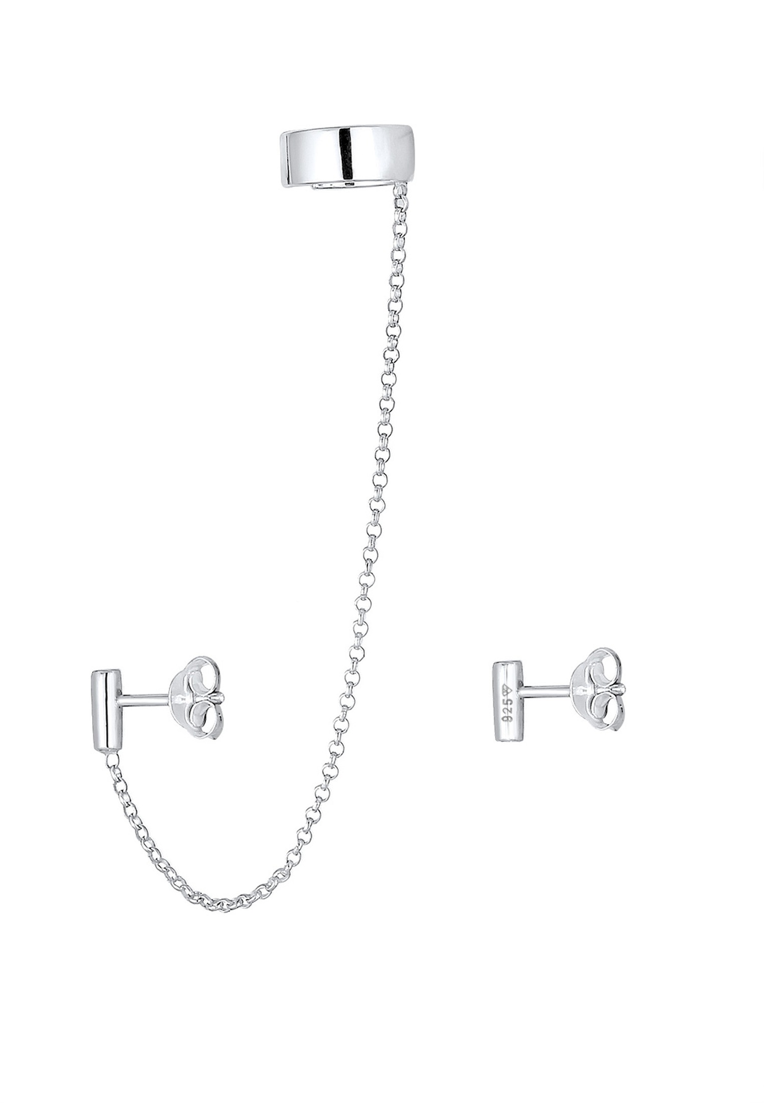 Elli Femmes Earcuff Pince Asymétrique Minimaliste Géo en Argent Sterling 925