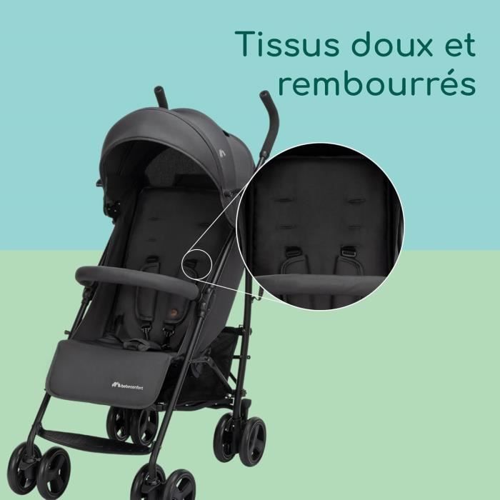 BEBECONFORT DUSK Compact Stroller, 1st Age, Ultra-Compact, Easy Fold, Birth to 4 Years, Up to 22 kg MINERAL GRAPHITE