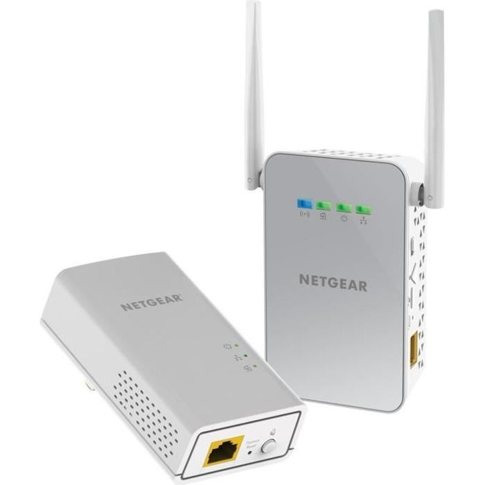 NETGEAR Pack of 2 Gigabit 1000 Powerline Adapters + Wifi PLW1000-100PES