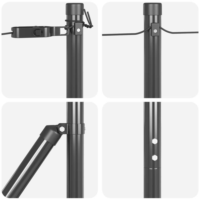 Postes para cercas VidaXL, 13 unidades, color gris, Ø32 mm, 200 cm, acero galvanizado, 42004215