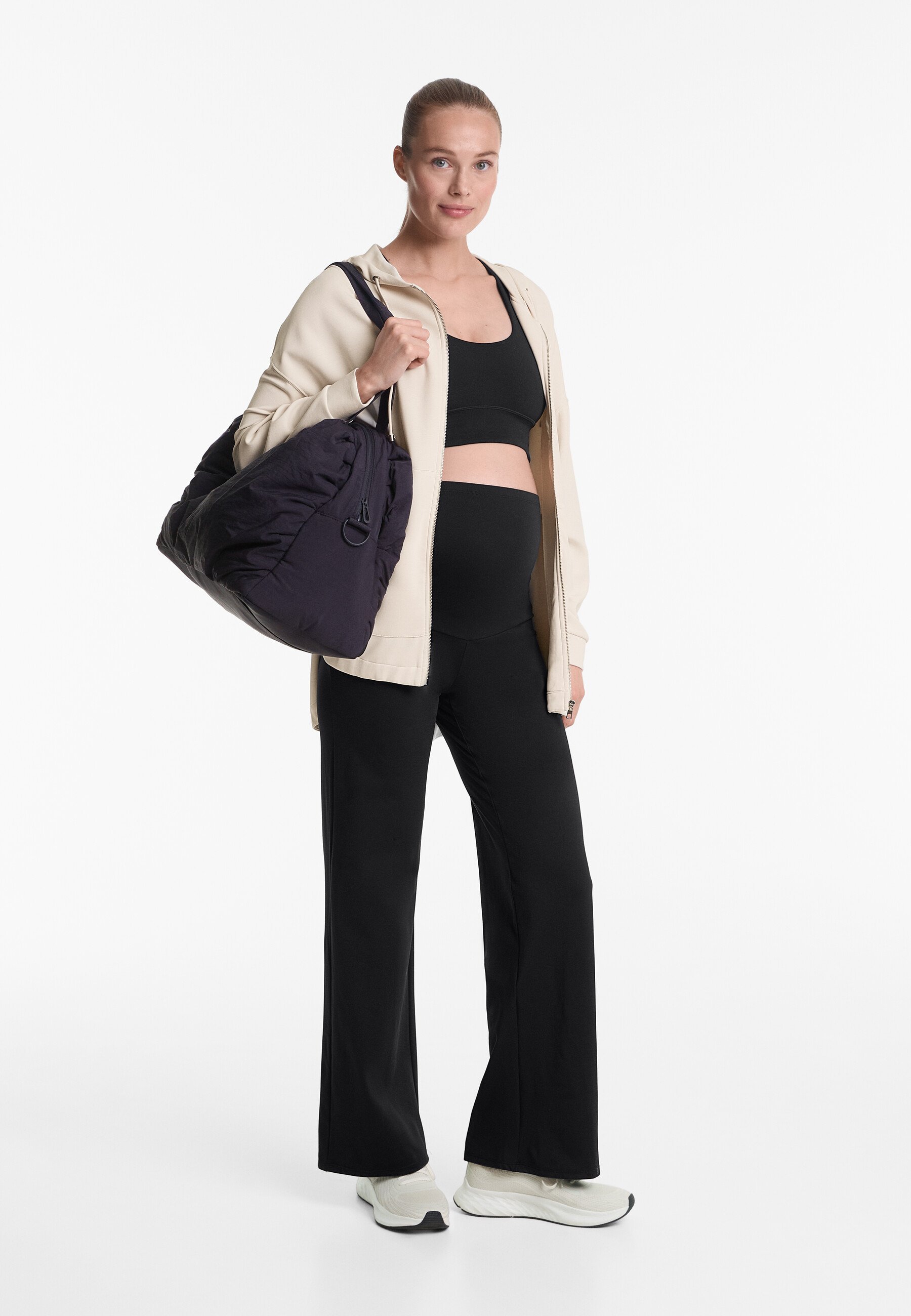 OYSHO MATERNITY COMFORTLUX STRAIGHT-LEG - Broek - zwart
