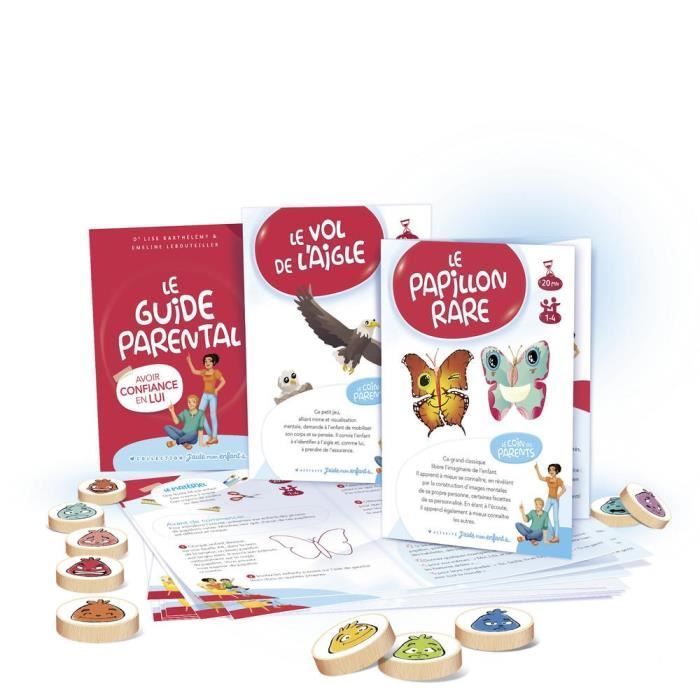 Juego educativo: Ayudo a mi hijo a... Desarrollar la autoconfianza. A partir de 6 años. De 1 a 6 jugadores. Hecho en Francia.