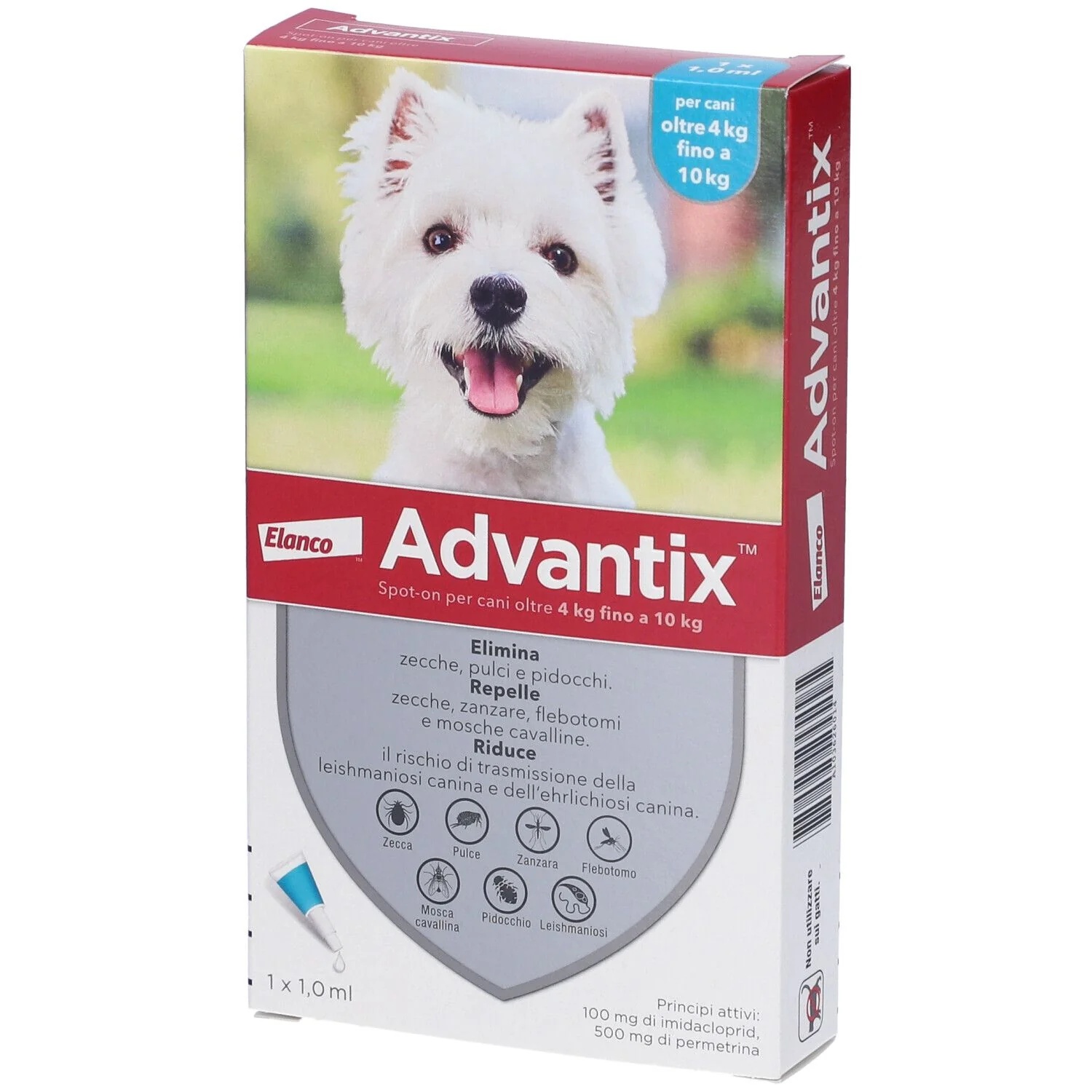 Advantix Spoton 1 pipette bleue 410 kg