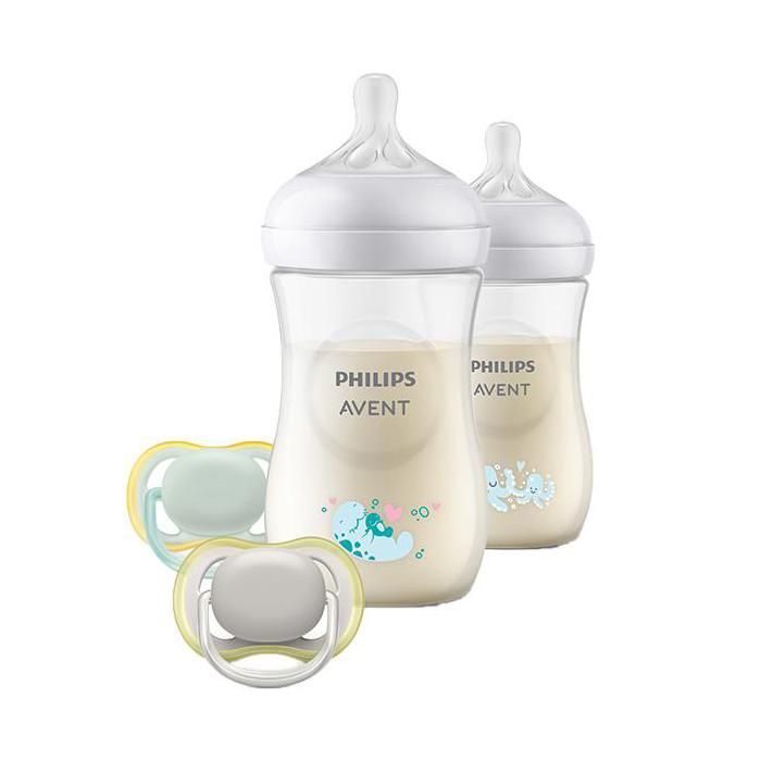 Conjunto de presente Avent Natural Response com 2 mamadeiras decoradas