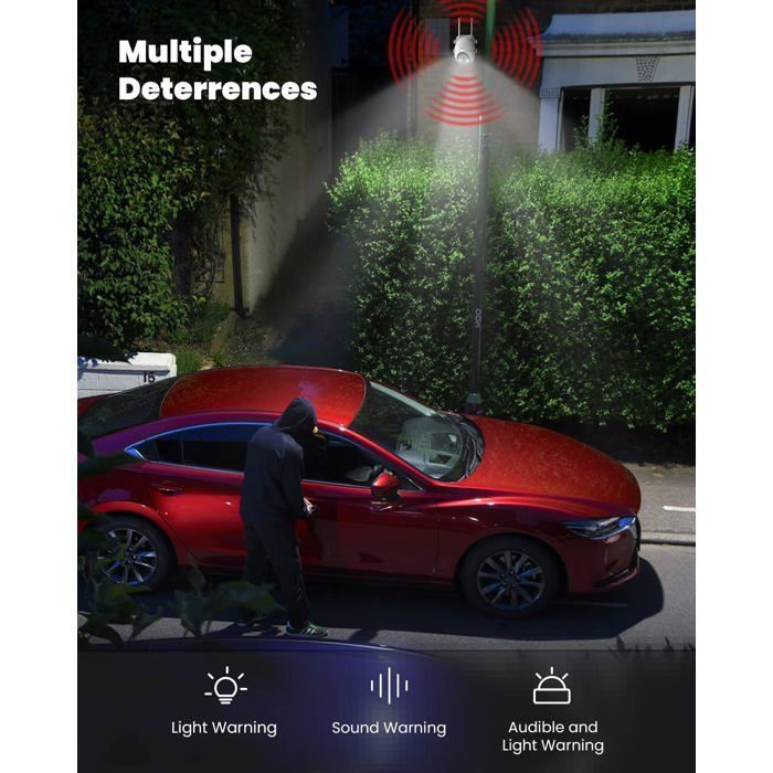 Caméra de Surveillance - ZIG-ZAG TERRITOIRES - 2K - Vision Nocturne - Alimentation Solaire - 360°