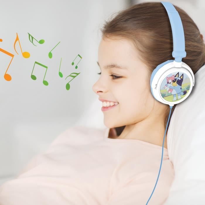 Lexibook - Bluey kokoontaitettavat langalliset stereokuulokkeet äänenvoimakkuuden rajoittimella