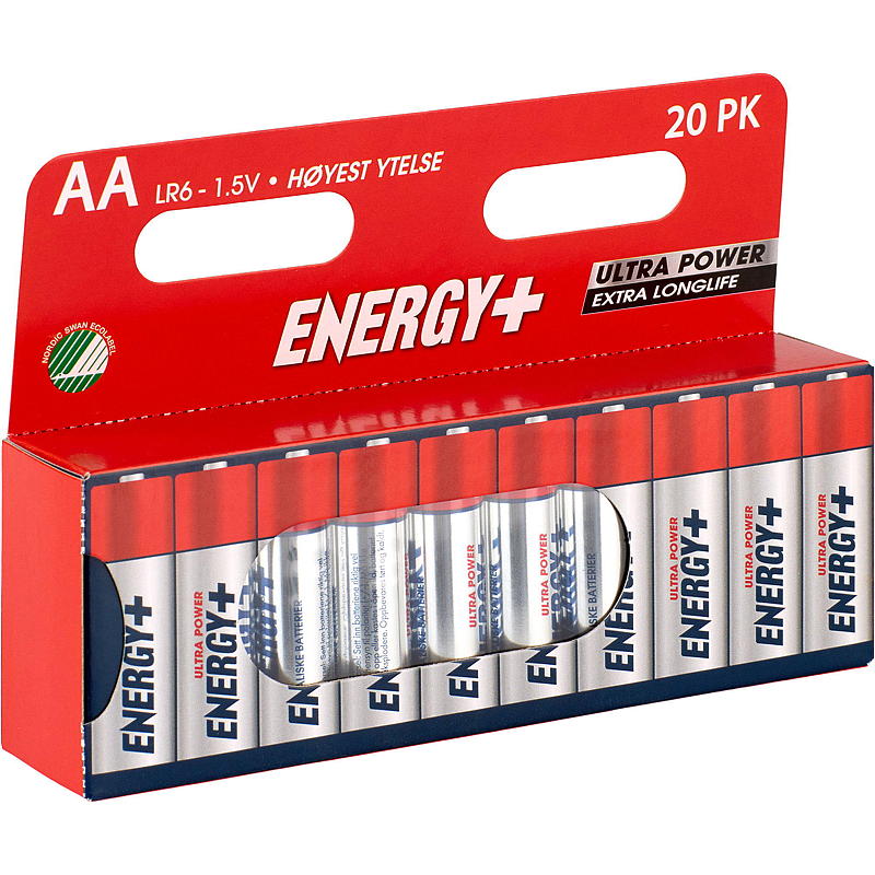 Energibatteri AA 20-pak, ultra power, Energi