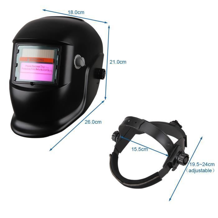 Máscara de soldadura negra de oscurecimiento variable con filtro LCD de oscurecimiento automático para soldadores ARC TIG MIG.