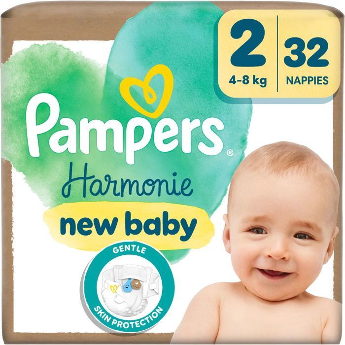 Folha de fraldas PAMPERS Harmony. 2 (32 unidades)