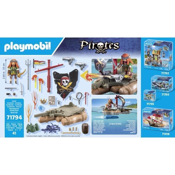 PLAYMOBIL 71794 Piraat met vlot, kanonnen en schat, Piraten, 41 onderdelen, Leeftijd 4+