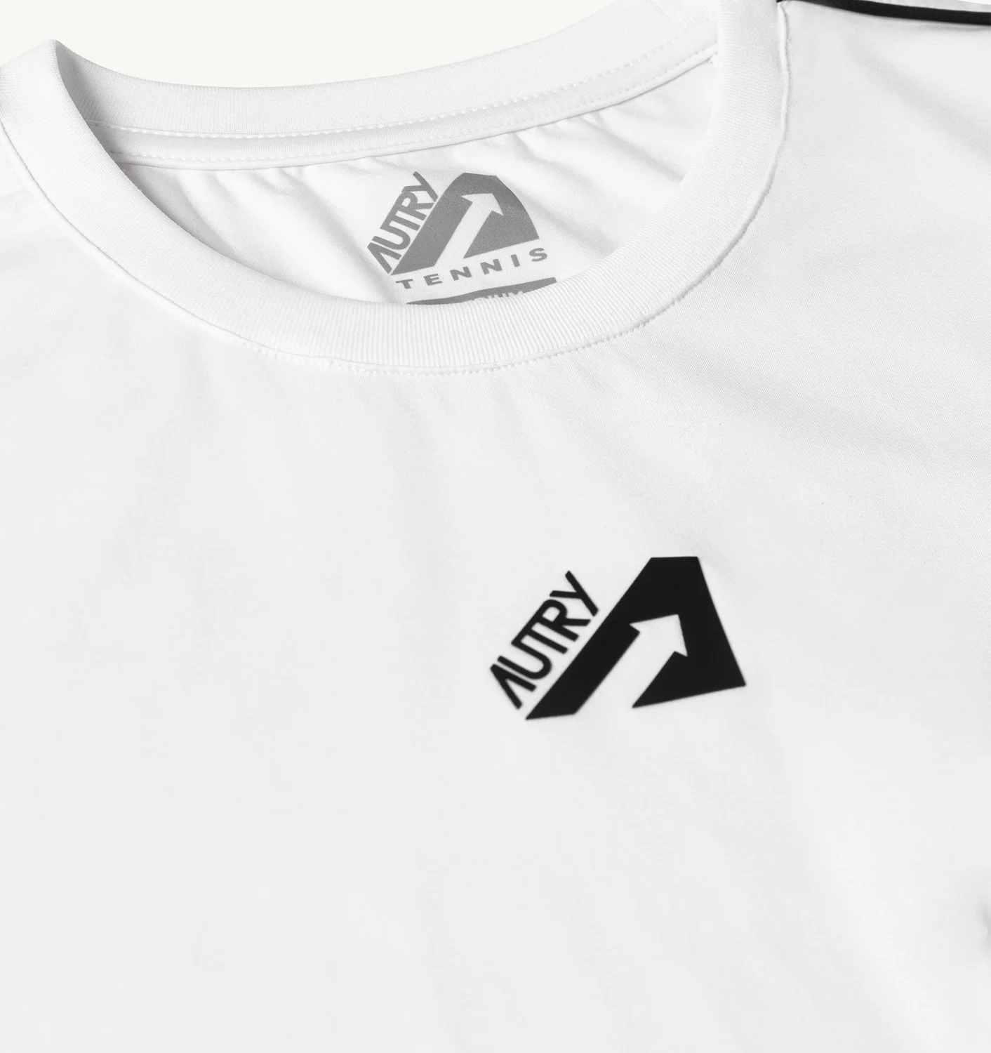 TRICOU DE TENIS ALB CU BRINDURI CONTRASTANTE