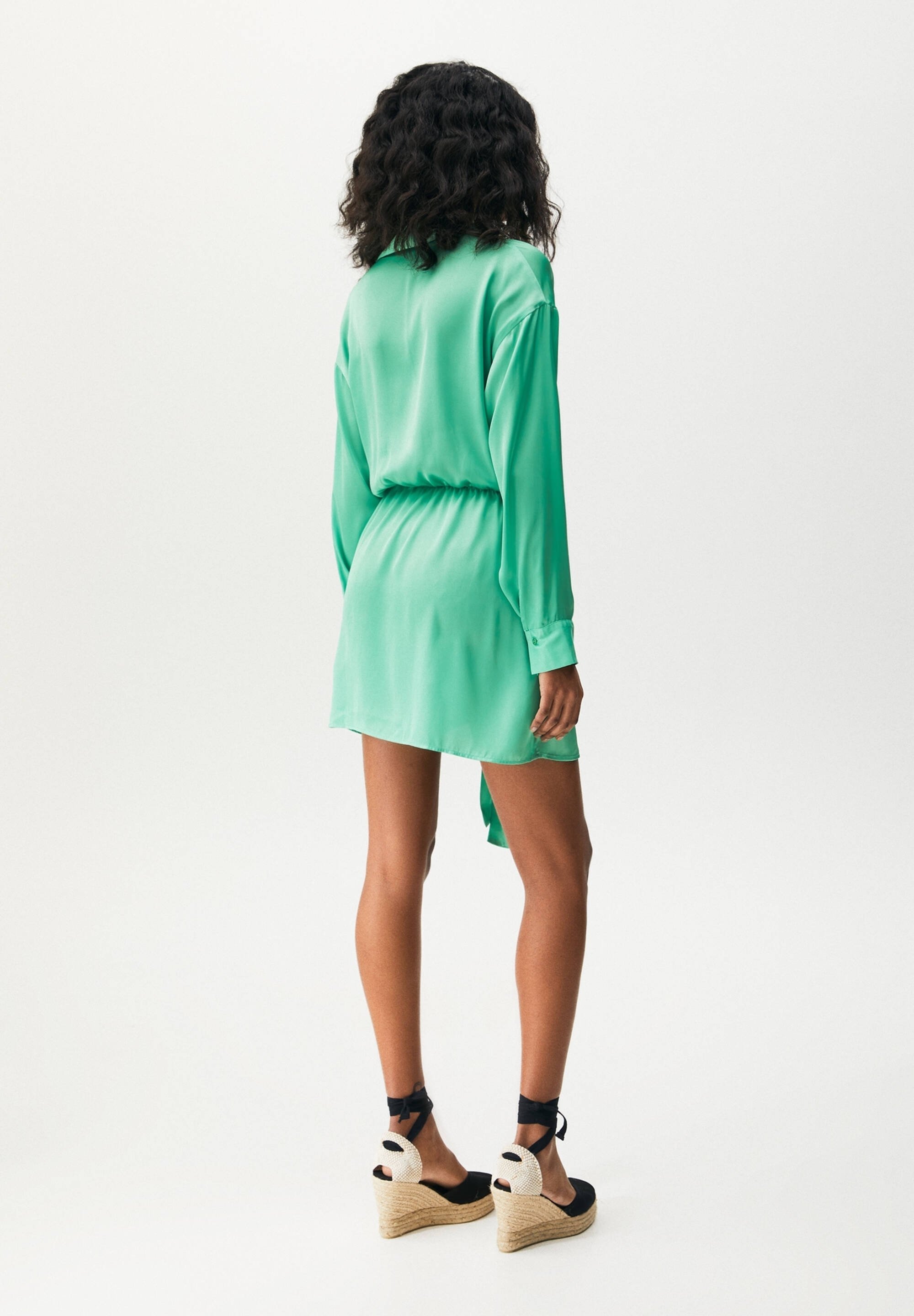 Robe-chemise PULL&BEAR - vert clair