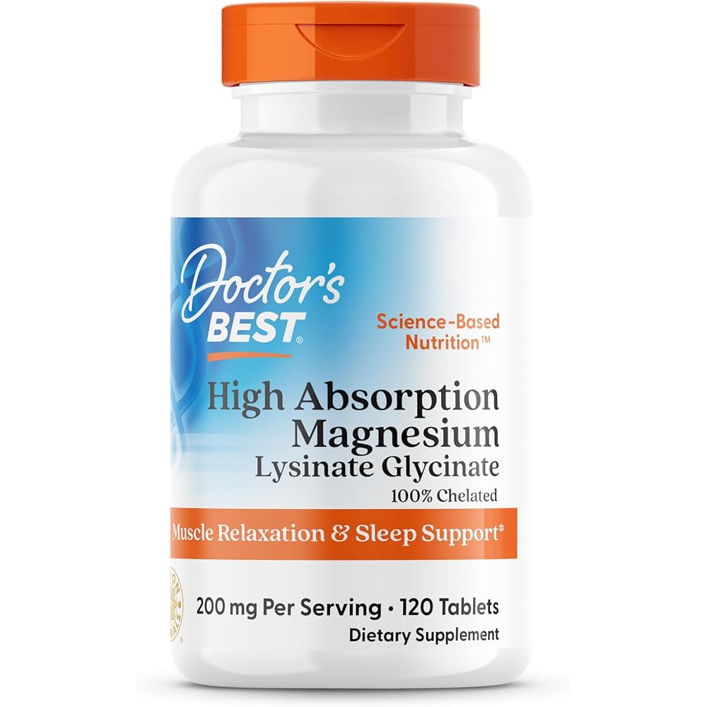 Integratore di magnesio chelato ad alto contenuto di magnesio Doctor's Best 200 mg