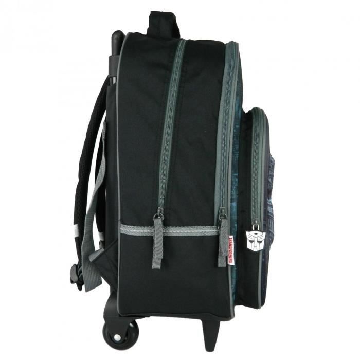 Sac à dos à roulettes - Transformers - Noir - Polyester 300D - 2 compartiments - Ergonomique