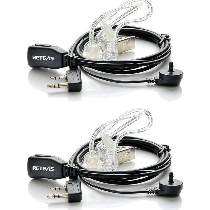 Auricular Retevis para walkie-talkie compatible con BAOFENG JUCJET RT24 RT27 RT622 RT619, auricular con tubo acústico transparente.