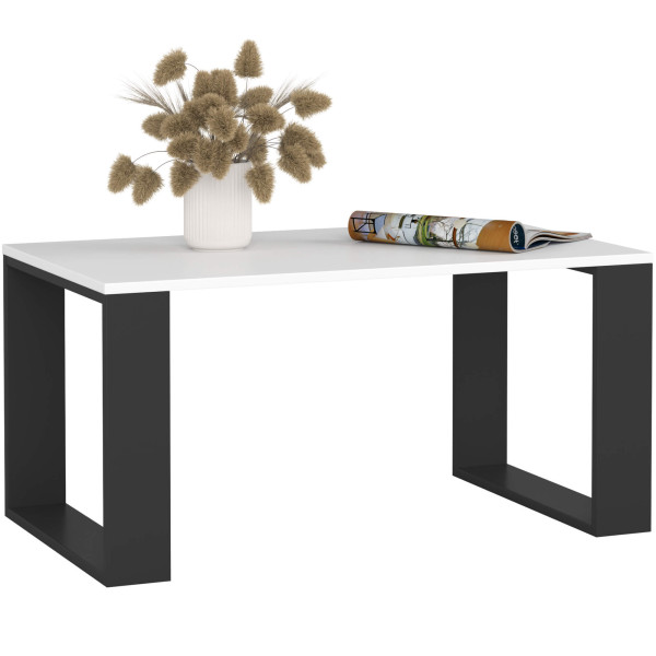 Stolik kawowy AKORD NOX Biały, Czarne nogi 92x53x45 cm