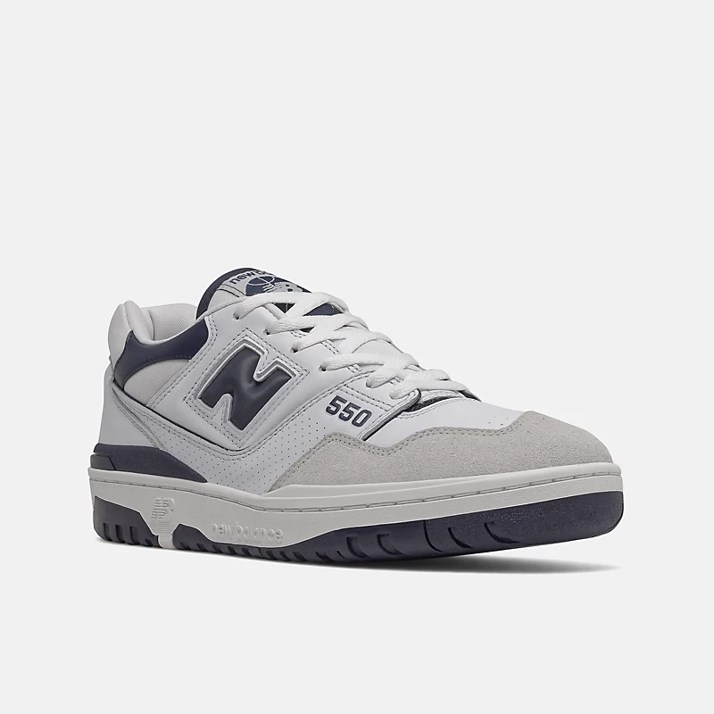 Unisex BB550 – Weiß mit Team Navy-Motiv
