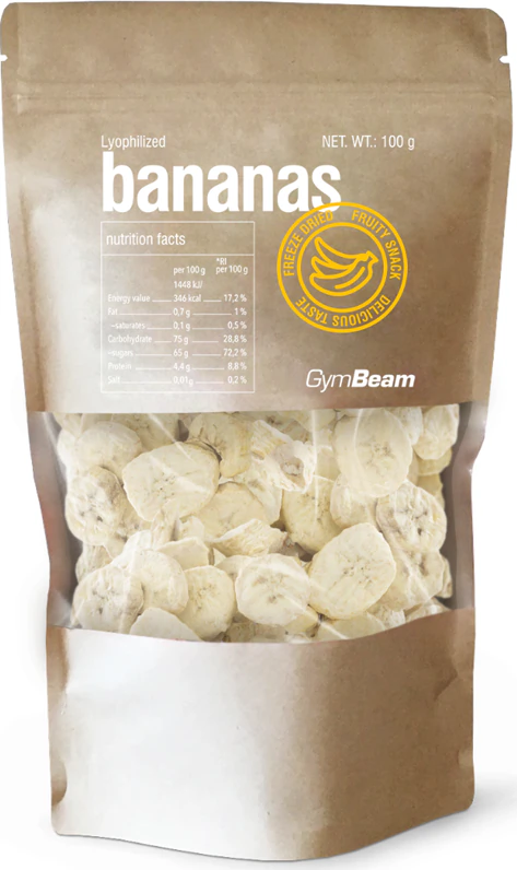 Bananas liofilizadas GymBeam - frutas liofilizadas