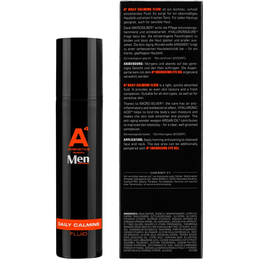 Sérum hidratante y fluido calmante de día de A4 Cosmetics – 50 ml