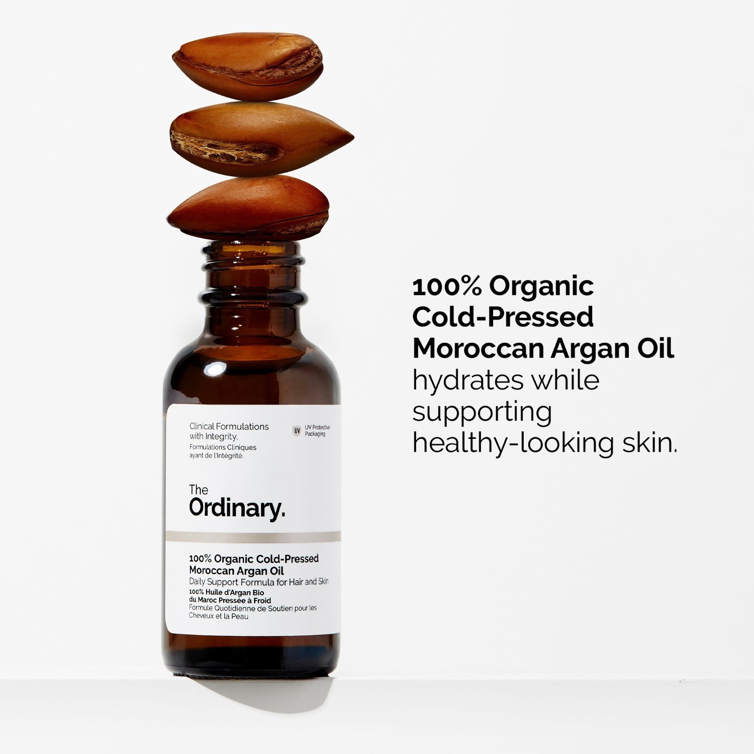 The Ordinary hidratantna krema za lice s uljem 100% organsko arganovo ulje iz hladno prešanog Maroka - 30 ml