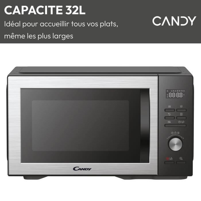 Candy Essenza CMGA31EDLB 1000W 31L Digitale Mikrowelle mit Grillfunktion, schwarz - Selbstreinigungsfunktion - 5 Leistungsstufen - 10 Automatikprogramme