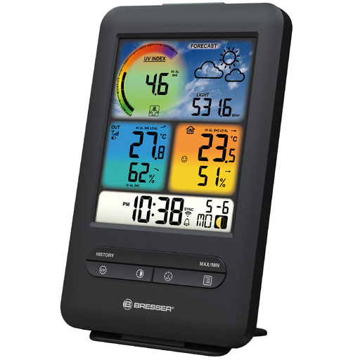 Bresser 4-i-1 farve WiFi vejrstation med lys-/UV-sensor