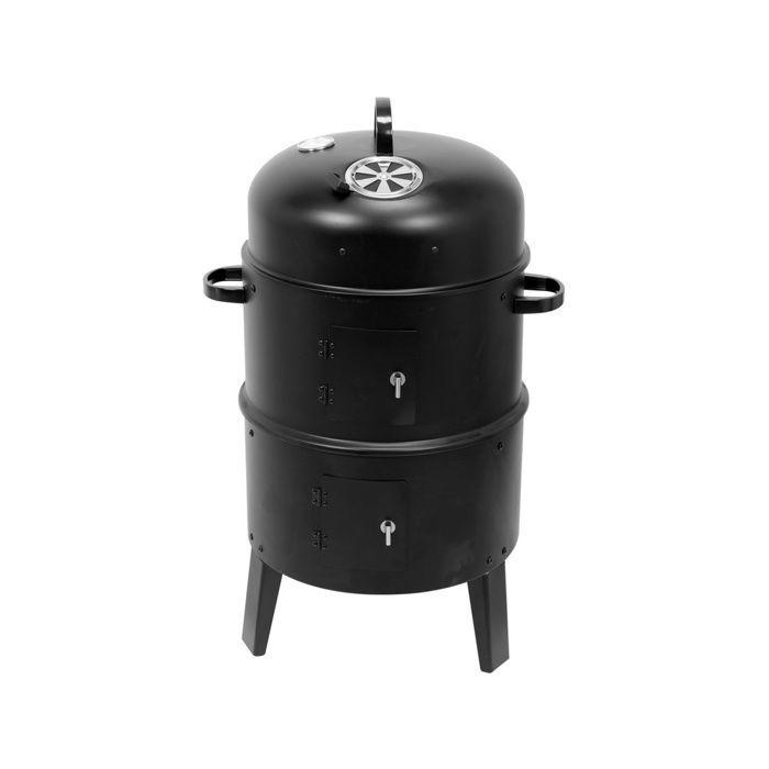 Fumoir rond en acier - Lund - 51x42x80 cm - Modèle W-99920 - Acier robuste - Utilisation extérieure - Facile à assembler