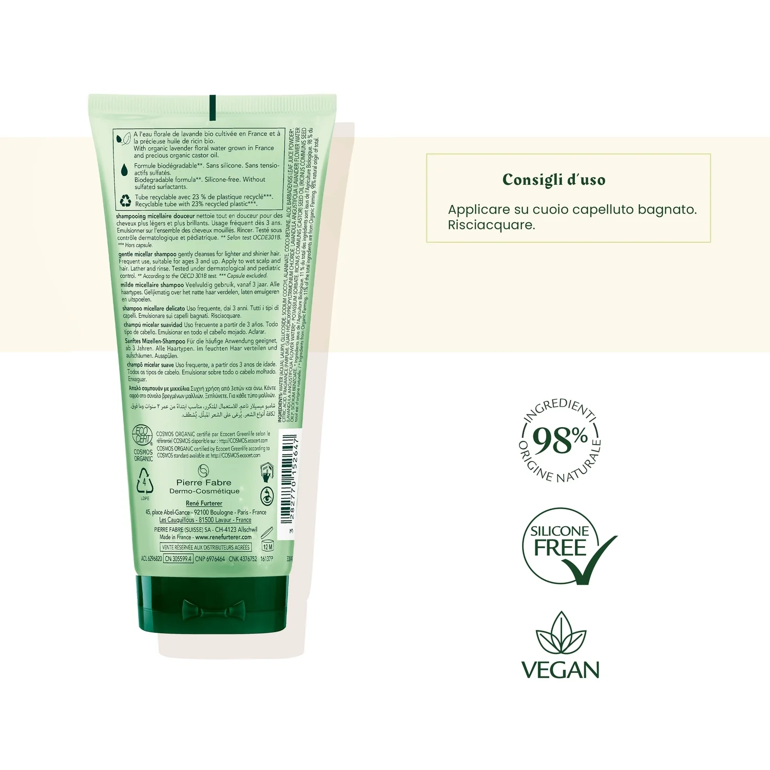 Naturia Shampooing Micellaire Douceur - Shampoo Delicato, Shampoo Uso Frequente