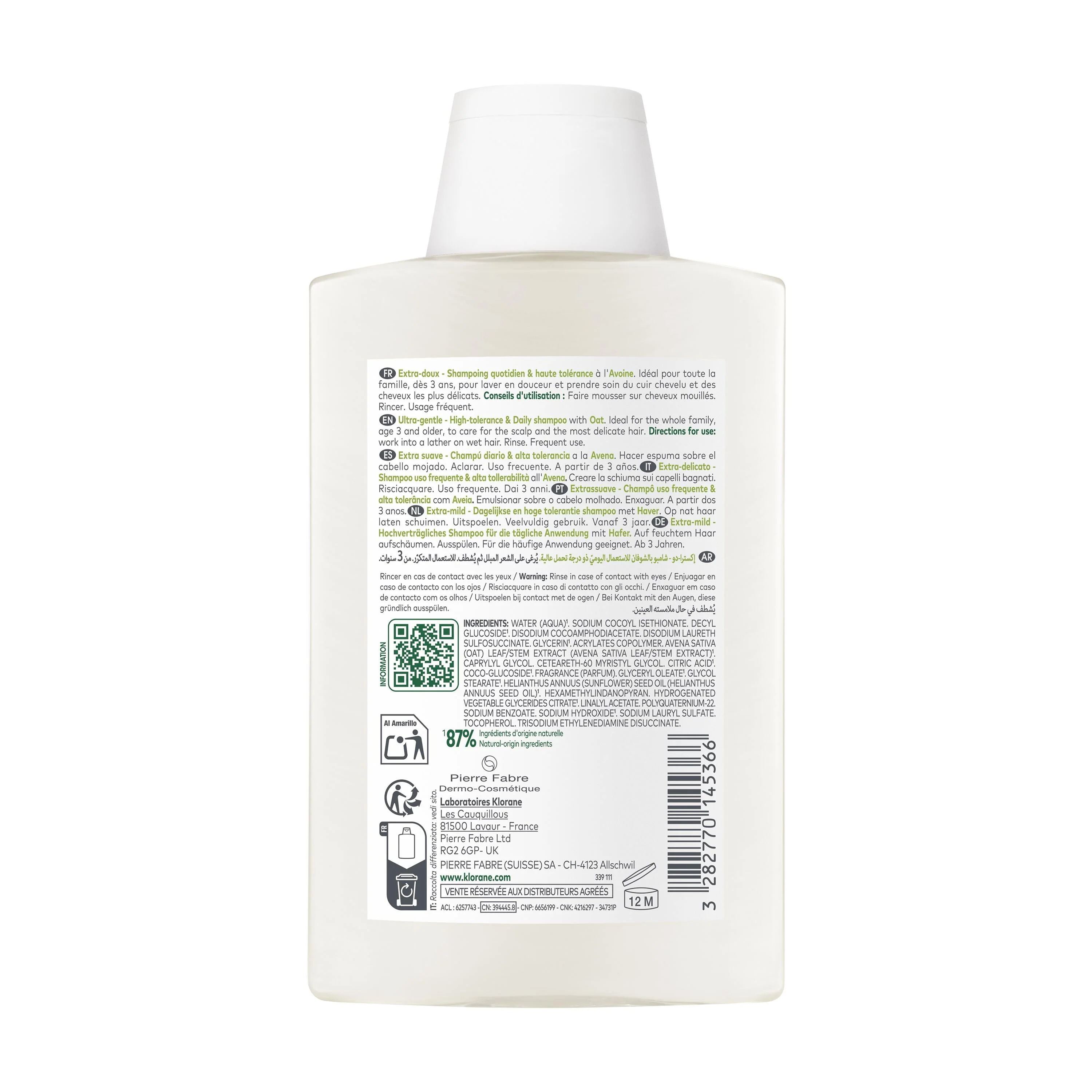 Latte d'Avena Shampoo all'Avena Extra Delicato - Shampoo Delicato