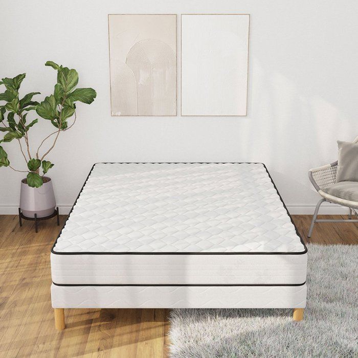 Base de cama + colchón MEDICALTEX 140x200 cm | Altura 20 cm | Espuma de poliuretano | 4 patas | Firmeza media