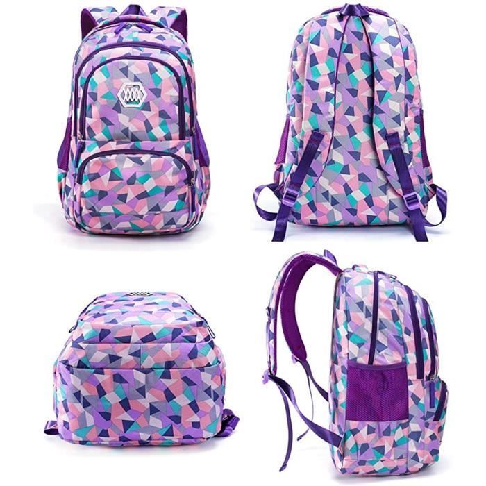 Rolling Backpack School Bag for Children, Girls and Boys, Purple, 6 Wheels, 33 x 24 x 48 cm
