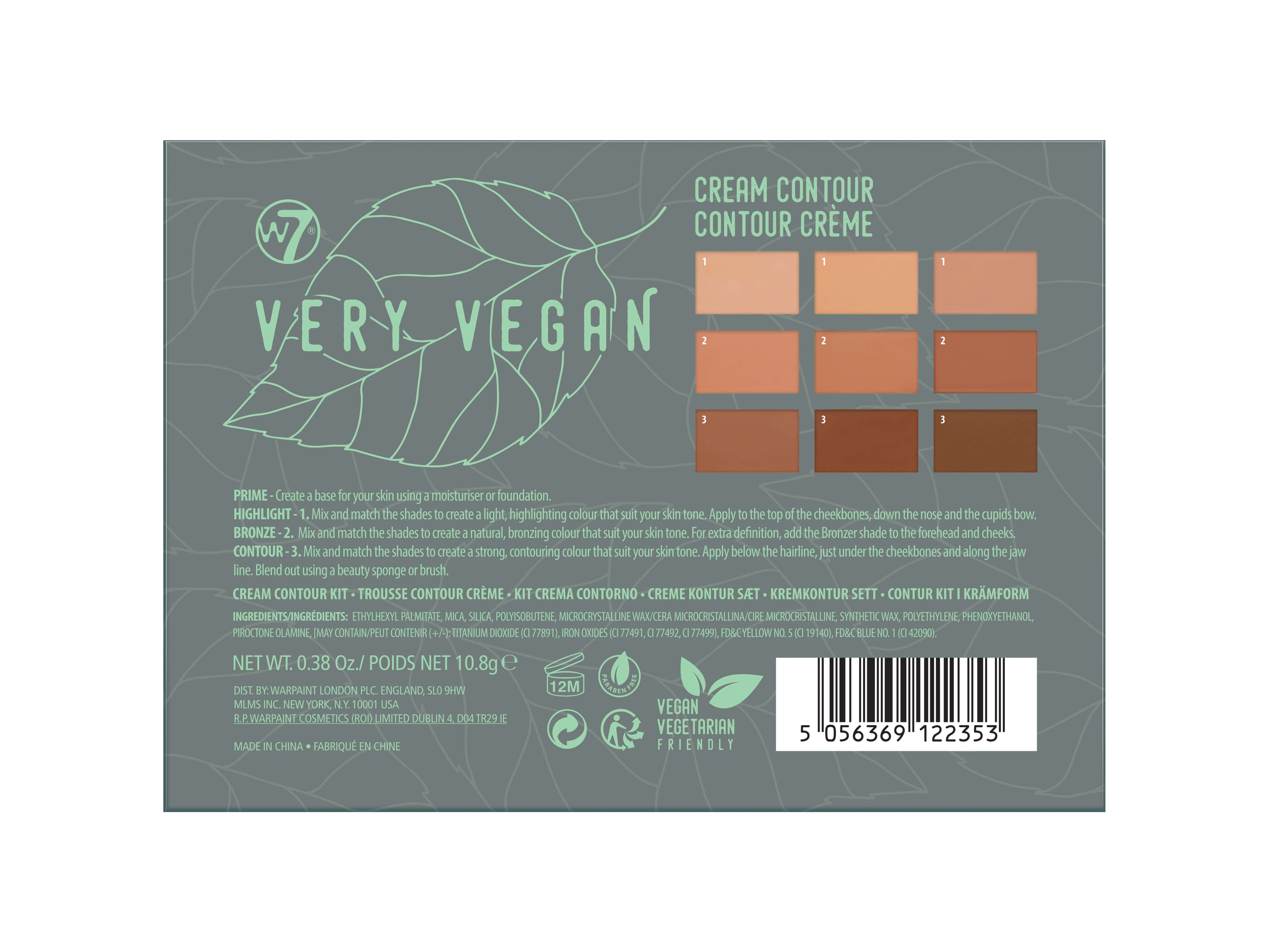 Zelo veganska kremna paleta za konture obraza Obraz