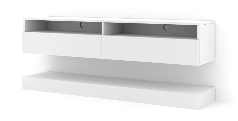 Szafka RTV DUO 160 cm wisząca biały mat
