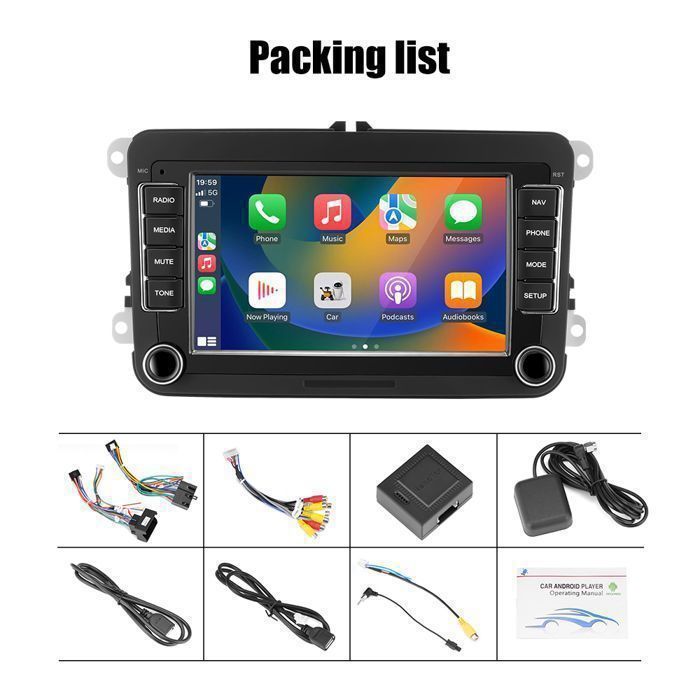 Radio para coche GEARELEC de 7 pulgadas con Android 13, WiFi y Bluetooth para Volkswagen Passat 6, 7 CC, Polo, Golf 5, 6, Touran T5