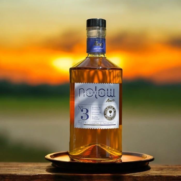 NOLOW N°3 Destilado amargo sin alcohol 70cl - Genciana y naranja - Ideal para cócteles Negroni/Spritz
