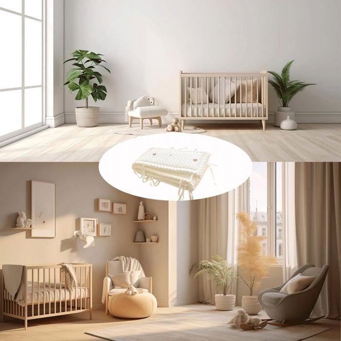 Babybettumrandung, weich, atmungsaktiv, waschbar, Gitterstabschutz für Babybetten, 140 x 28 cm