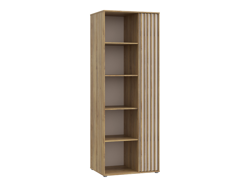 Regał Eliston 74 cm z drzwiami i 4 półkami dąb mauvella/sand