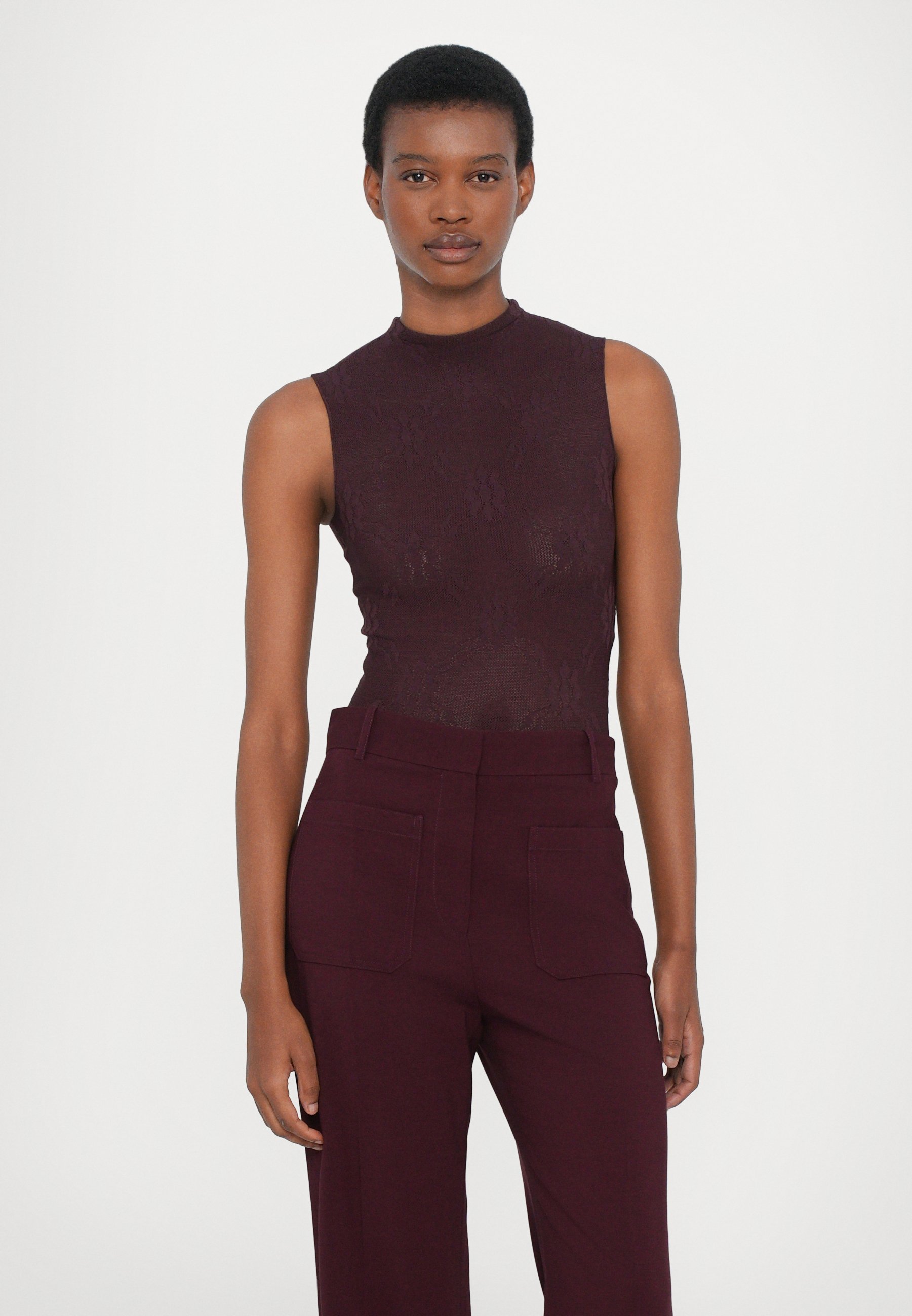 Victoria Beckham mouwloze top - bordeaux