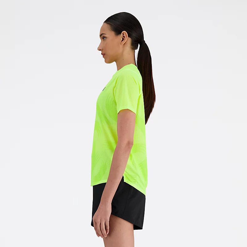 Koszulka damska London Edition med nadrukiem NB Athletics fra króttkim rękawem – BLEACHED LIME GLO