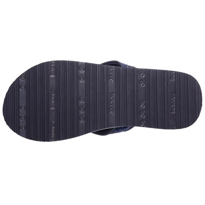 Chanclas cómodas Isotoner para mujer, parte superior suave, azul marino